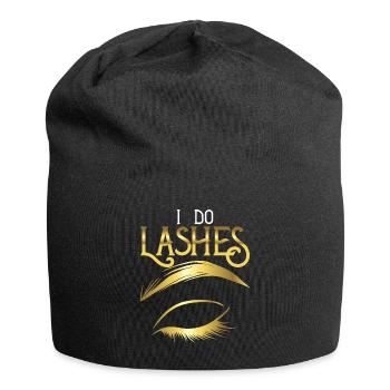 Lash Lover I Do Lashes Make Up Artist Gift Design - Jersey Beanie - black - Front