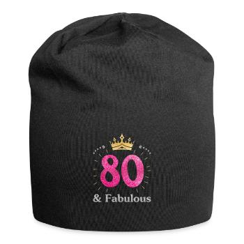 80 & Fabulous Womens Queen Ladies Birthday Gift Bo - Jersey Beanie - black - Front