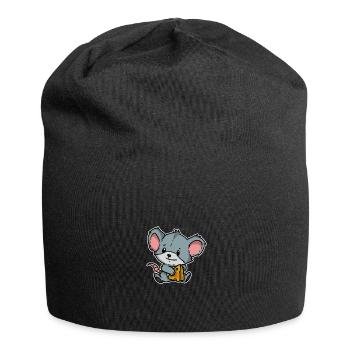 Drôle petite souris rat rongeur cadeau - Bonnet en jersey - noir - Devant
