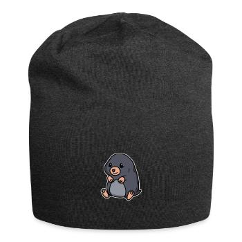 Lustiger Maulwurf Für Tier Und Garten Freunde - Jersey-Beanie - Anthrazit - Vorne