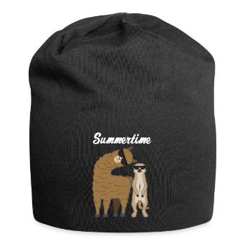 Été été lama suricate cadeau vacances - Bonnet en jersey - noir - Devant