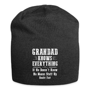 Grandad Knows Everything - Jersey Beanie - charcoal grey - Front
