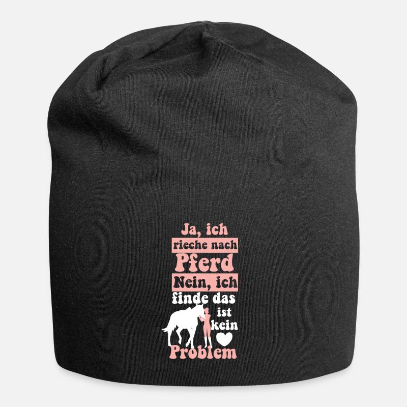 Pferd Riechen - Jersey-Beanie - Schwarz