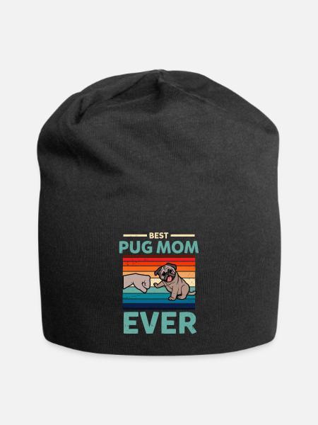 Meilleur Pug Mom jamais Pug Mommy Dog Owner - Bonnet en jersey - noir