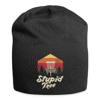 Dummes Baumscheiben-Golf-extremes Frisbee-Geschenk-Design - Jersey-Beanie - Schwarz - Vorne