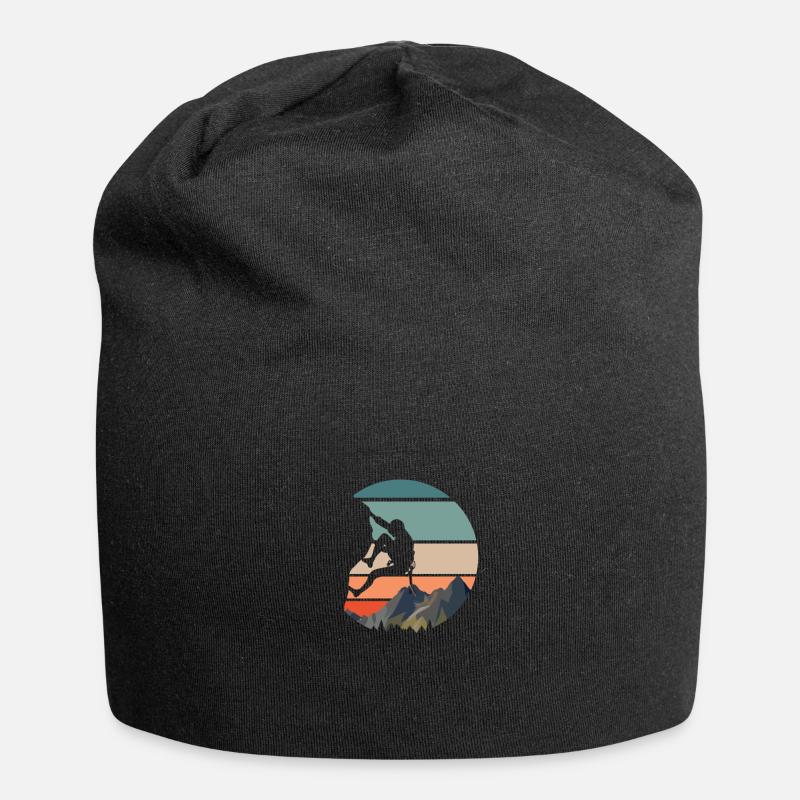 Vintage Boulderer Boulder Geschenk - Jersey-Beanie - Schwarz
