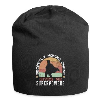 Lustige Krebshoffnung Chemo gibt mir Superkräfte - Jersey-Beanie - Schwarz - Vorne