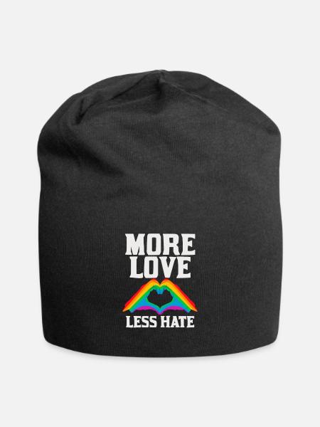 Mehr Liebe, weniger Hass, schwuler Stolz, LGBT Slim Fit - Jersey-Beanie - Schwarz
