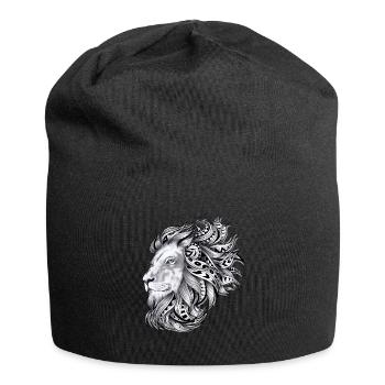 Maori tattoo style lion leo zodiac tribal - Jersey Beanie - black - Front