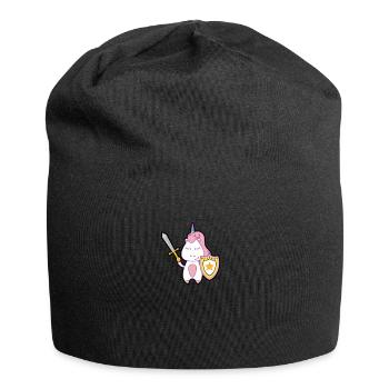 Unicorn sword shield - Jersey Beanie - black - Front