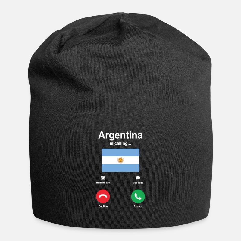 Argentinien - Jersey-Beanie - Schwarz