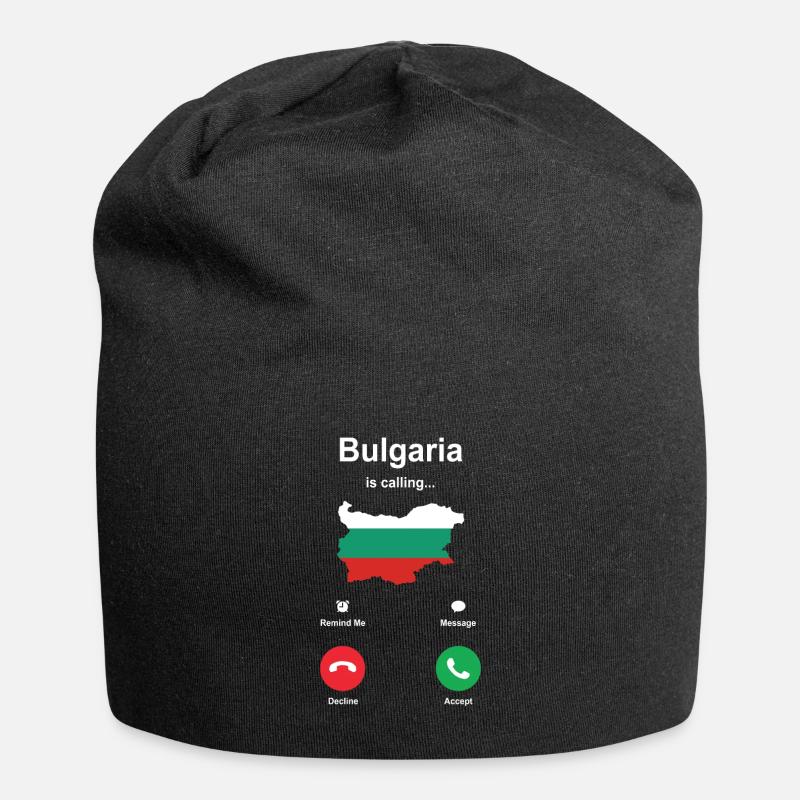 Bulgarien - Jersey-Beanie - Schwarz