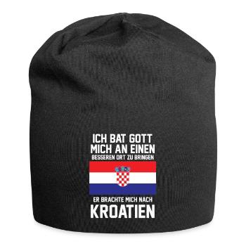 Kroatien Jugoslawien Urlauber Tourist Reise - Jersey-Beanie - Schwarz - Vorne