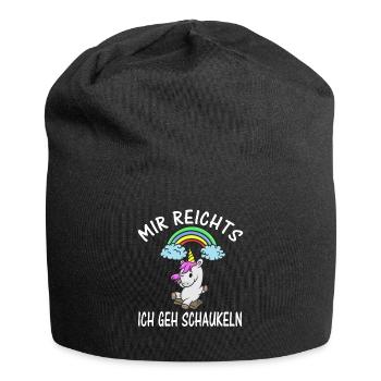 Mir Reichts Ich Geh Schaukeln Einhorn - Jersey-Beanie - Schwarz - Vorne