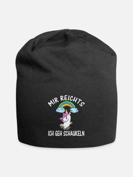 Mir Reichts Ich Geh Schaukeln Einhorn - Jersey-Beanie - Schwarz