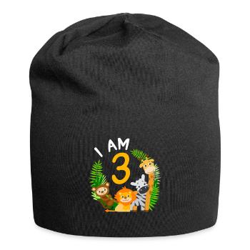 3. Geburtstag Geburtstagsshirt Dschungel Dritter - Jersey-Beanie - Schwarz - Vorne