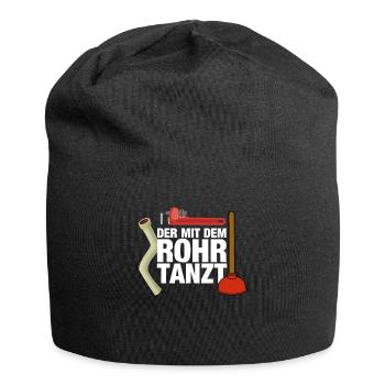 Klempner Spruch Lustig Männer Geschenkidee - Jersey-Beanie - Schwarz - Vorne