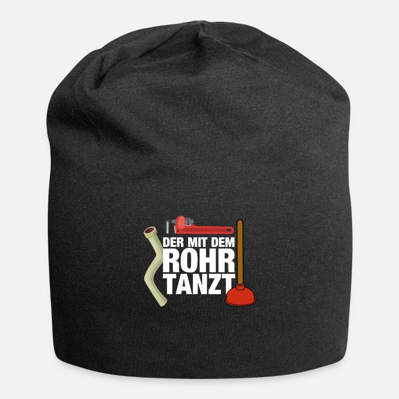 Klempner Spruch Lustig Männer Geschenkidee - Jersey-Beanie - Schwarz