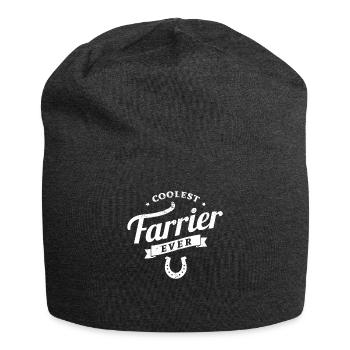 Hufschmied Hufschmiede Schmiede Geschenkidee - Jersey-Beanie - Anthrazit - Vorne