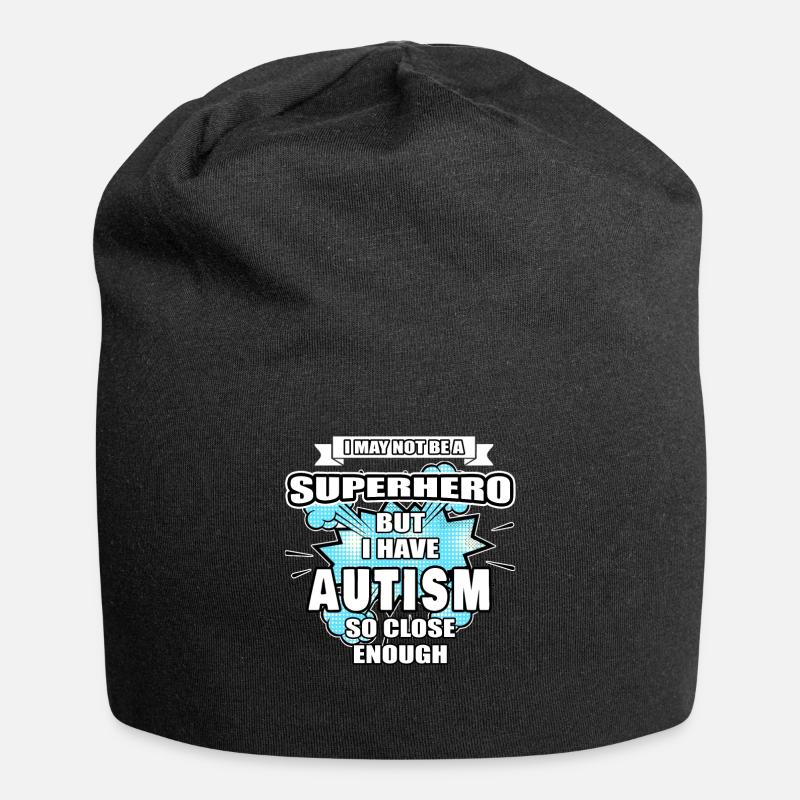 Autismus Geschenk Superheld Autismus Bewusstsein - Jersey-Beanie - Schwarz