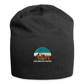 Coffee mountains adventure hiking climbing gift - Jersey Beanie - black - Front