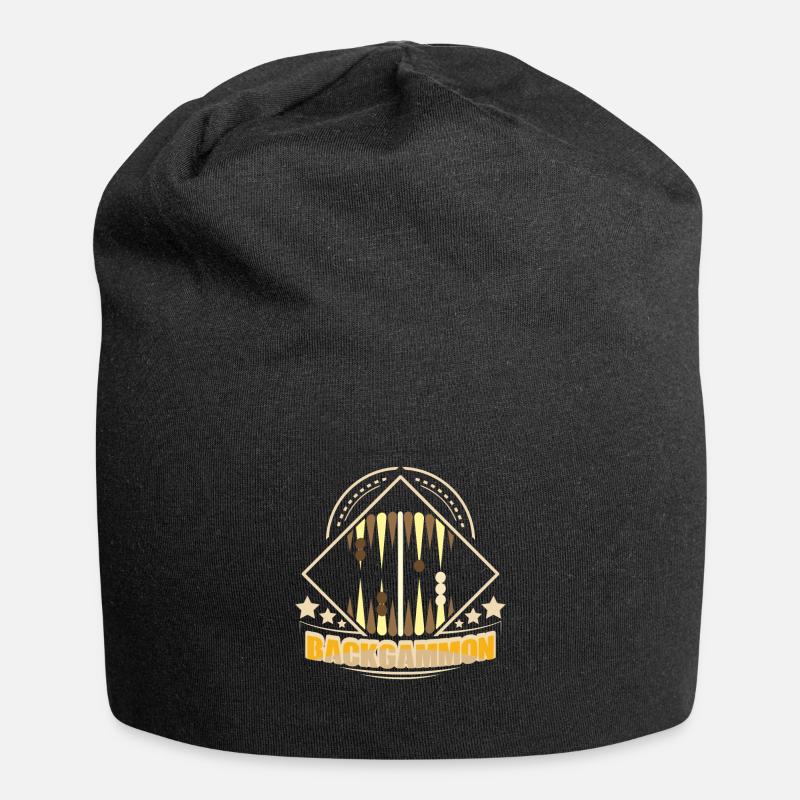 Backgammen Design - Jersey-Beanie - Schwarz
