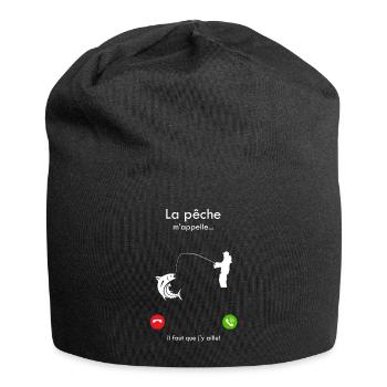 La pêche m'appelle il faut que j'y aille ! - Bonnet en jersey - noir - Devant