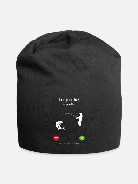 La pêche m'appelle il faut que j'y aille ! - Bonnet en jersey - noir