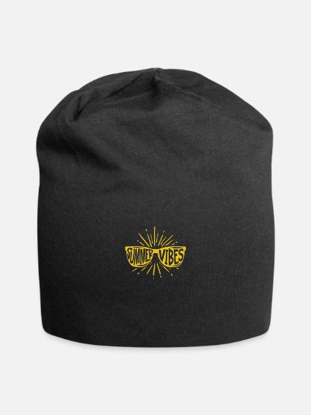 Sommer - Jersey-Beanie - Schwarz