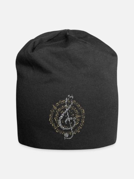 Cadeau de musicien motif notes de musique Clef - Bonnet en jersey - noir