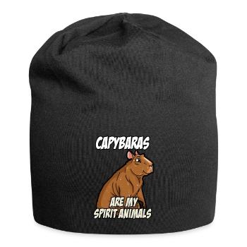 Les capybaras sont mes animaux spirituels - Bonnet en jersey - noir - Devant