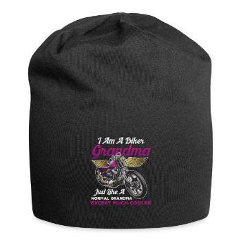 Ich bin ein Biker-Oma-Druck - Cooles Oma-Design - Jersey-Beanie - Schwarz - Vorne