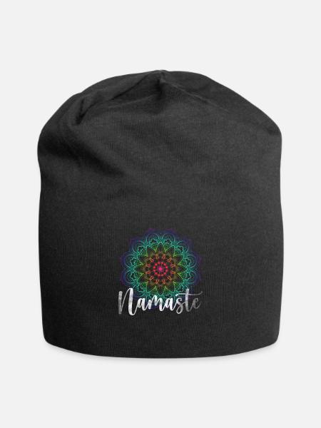 Hatha Yoga Vidya Namaste Bikram Chakra Asanas - Jersey Beanie - black
