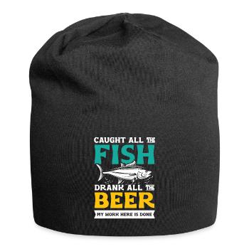 Alle Fische gefangen | Angler & Fischer Party - Jersey-Beanie - Schwarz - Vorne