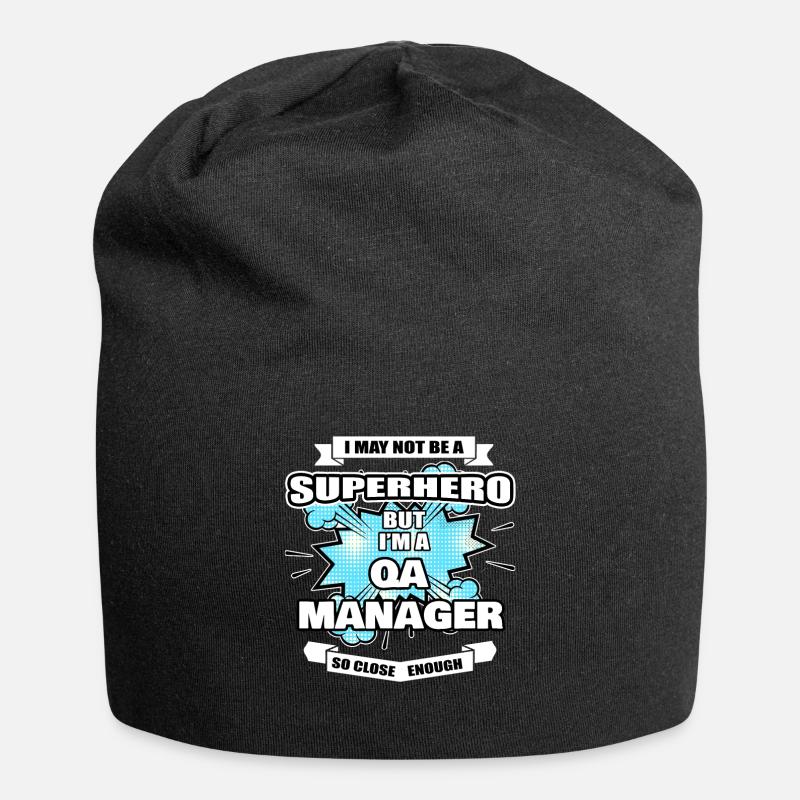 QA Manager Geschenk Superheld QA Manager - Jersey-Beanie - Schwarz