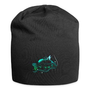 Angel Fisch Karpfen Kreativ Kunst Angler Geschenk - Jersey-Beanie - Schwarz - Vorne
