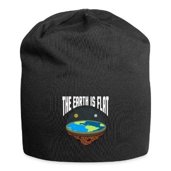 Globe terrestre plat modèle de carte de la terre plate - Bonnet en jersey - noir - Devant