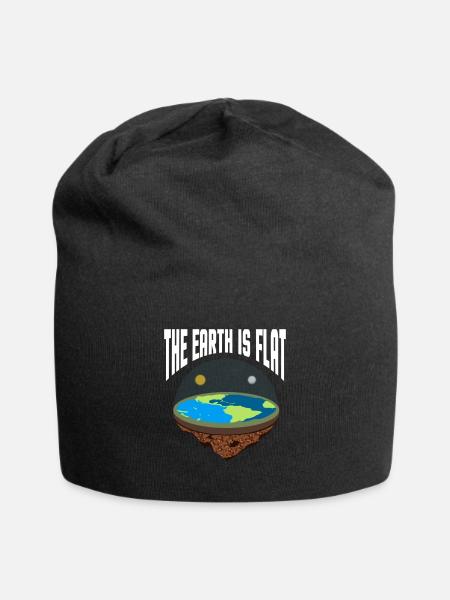 Flat Earth Society Flache Erde Karte Modell Globus - Jersey-Beanie - Schwarz