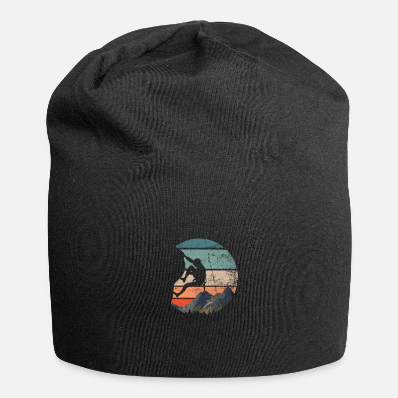 Vintage boulderer boulder gift - Jersey Beanie - black