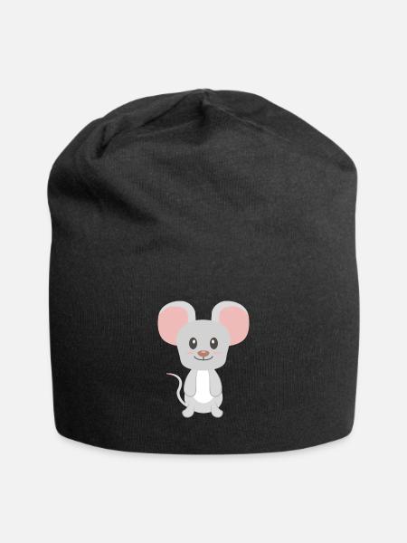 Maus - Jersey-Beanie - Schwarz