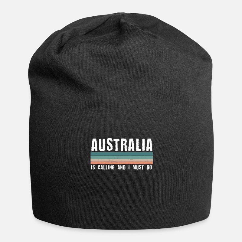Australien - Jersey-Beanie - Schwarz