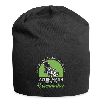 Rasenflüsterer Hobbygärtner Platzwart Greenkeeper - Jersey-Beanie - Schwarz - Vorne