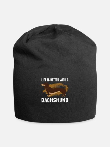 Dachshund Dachshund - Jersey Beanie - black