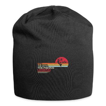 Vintage Bass Fishing Dad Man The Myth Fisherman Le - Jersey Beanie - black - Front