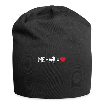 Cheval chevaux mignon équitation cadeau idée cadeau - Bonnet en jersey - noir - Devant