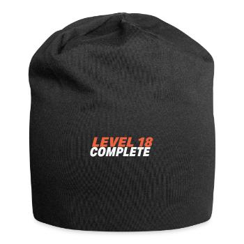 Chemise d’anniversaire 18 ans niveau - Bonnet en jersey - noir - Devant