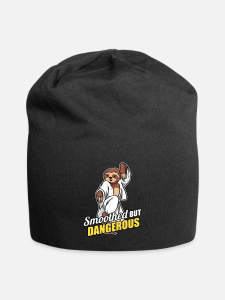 Smoothed But Dangerous Karate Kung Fu Faultier - Jersey-Beanie - Schwarz