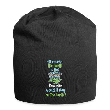 Flache Erde Schildkröte - Jersey-Beanie - Schwarz - Vorne