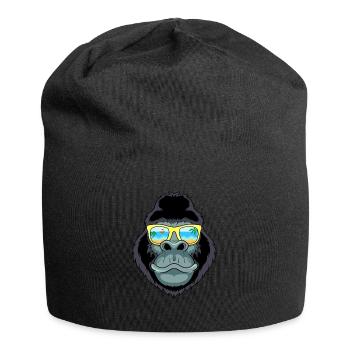 Gorialla Affe Sonnenbrille Sommer Strand Urlaub - Jersey-Beanie - Schwarz - Vorne