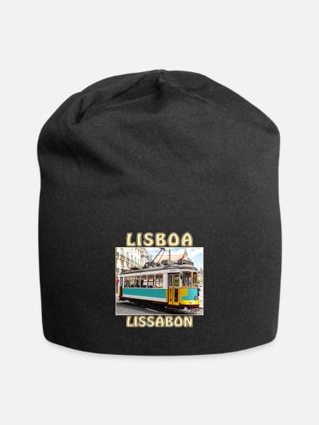Lisboa tram Lisbonne - Bonnet en jersey - noir